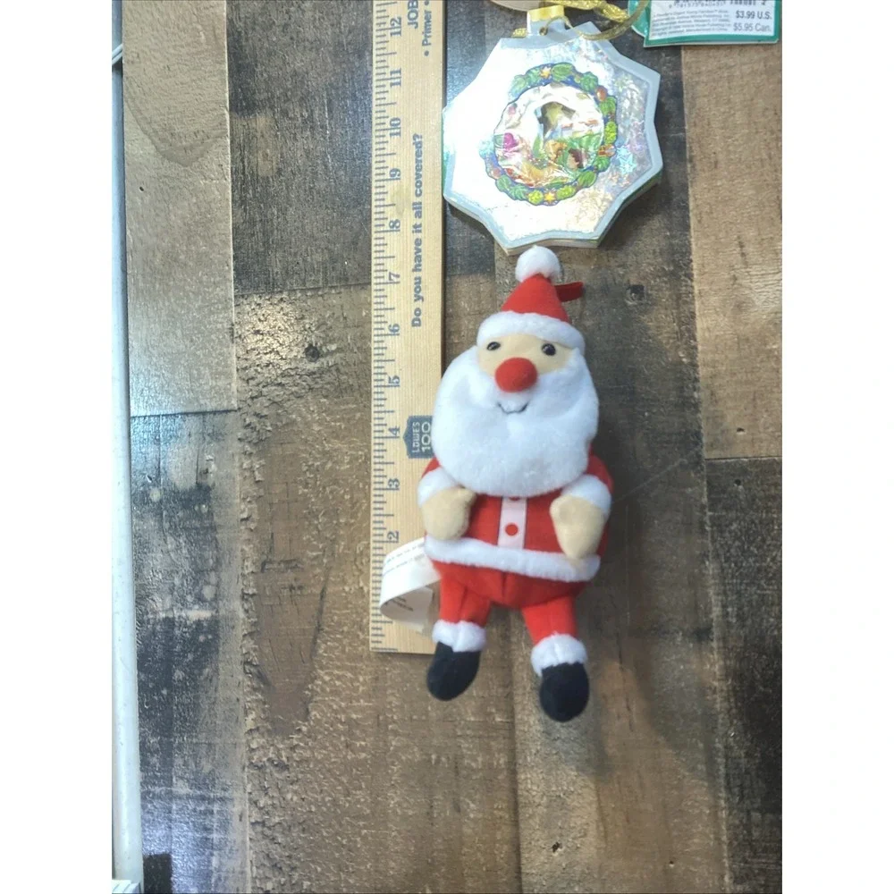 Lot of 3 Vintage Christmas Books 2 Ornaments Window 1996 & 2000 Santa‎ Backpack